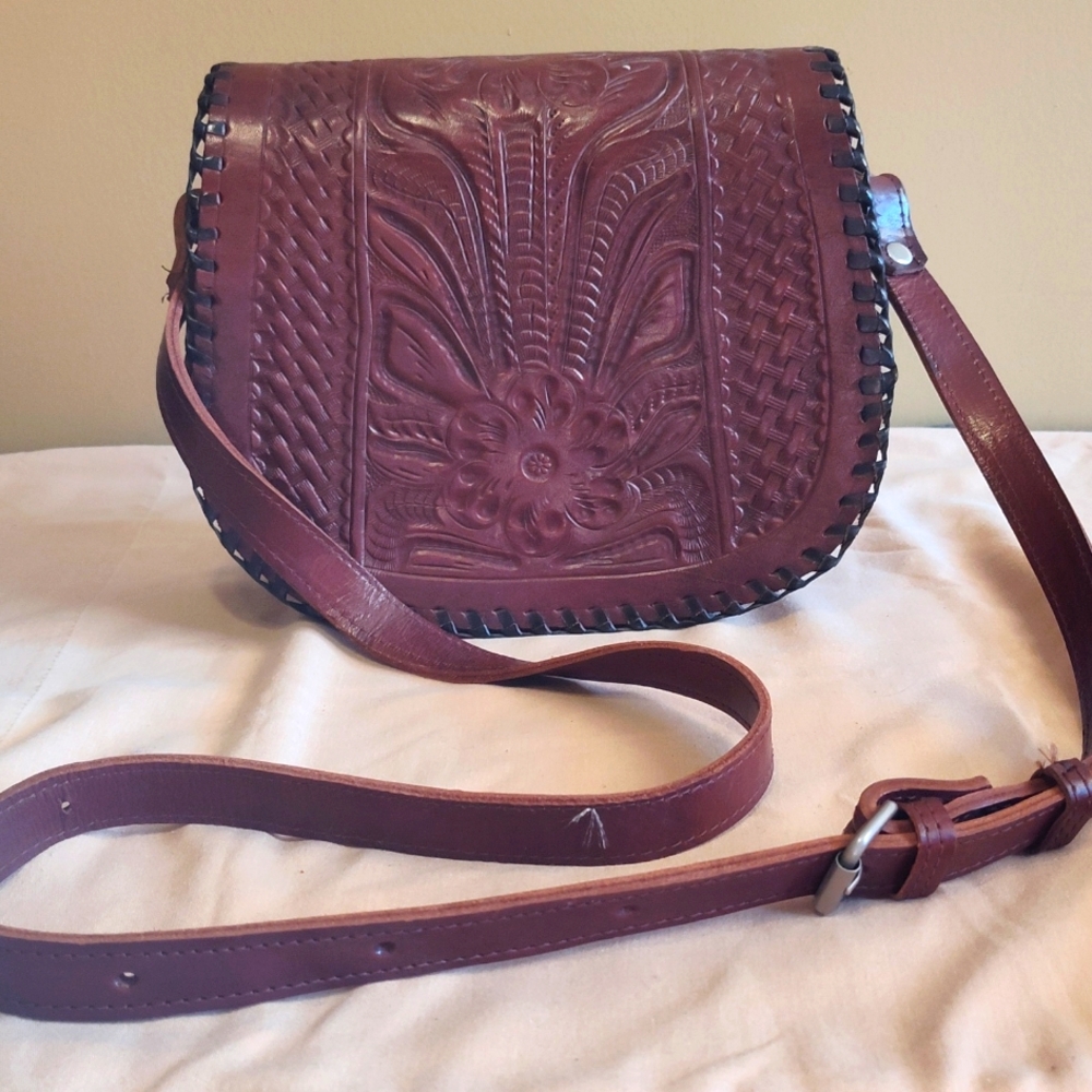 Genuine Hand Tooled Leather purse